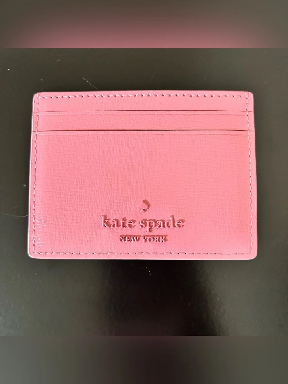 Kate Spade Pink Beaded Floral Small Slim Card Holder MSRP $109
